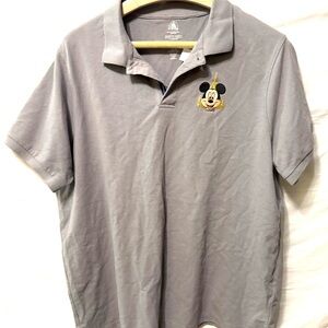 Disney World 50th Anniversary Polo Men’s XL Gray Collared Shirt Short Sleeve